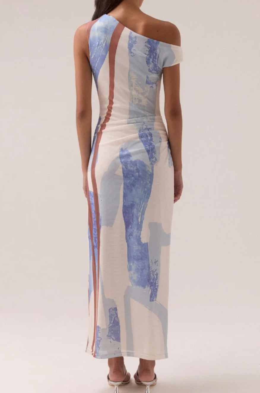Sovere Hunter Mesh Dress in Blue Spice