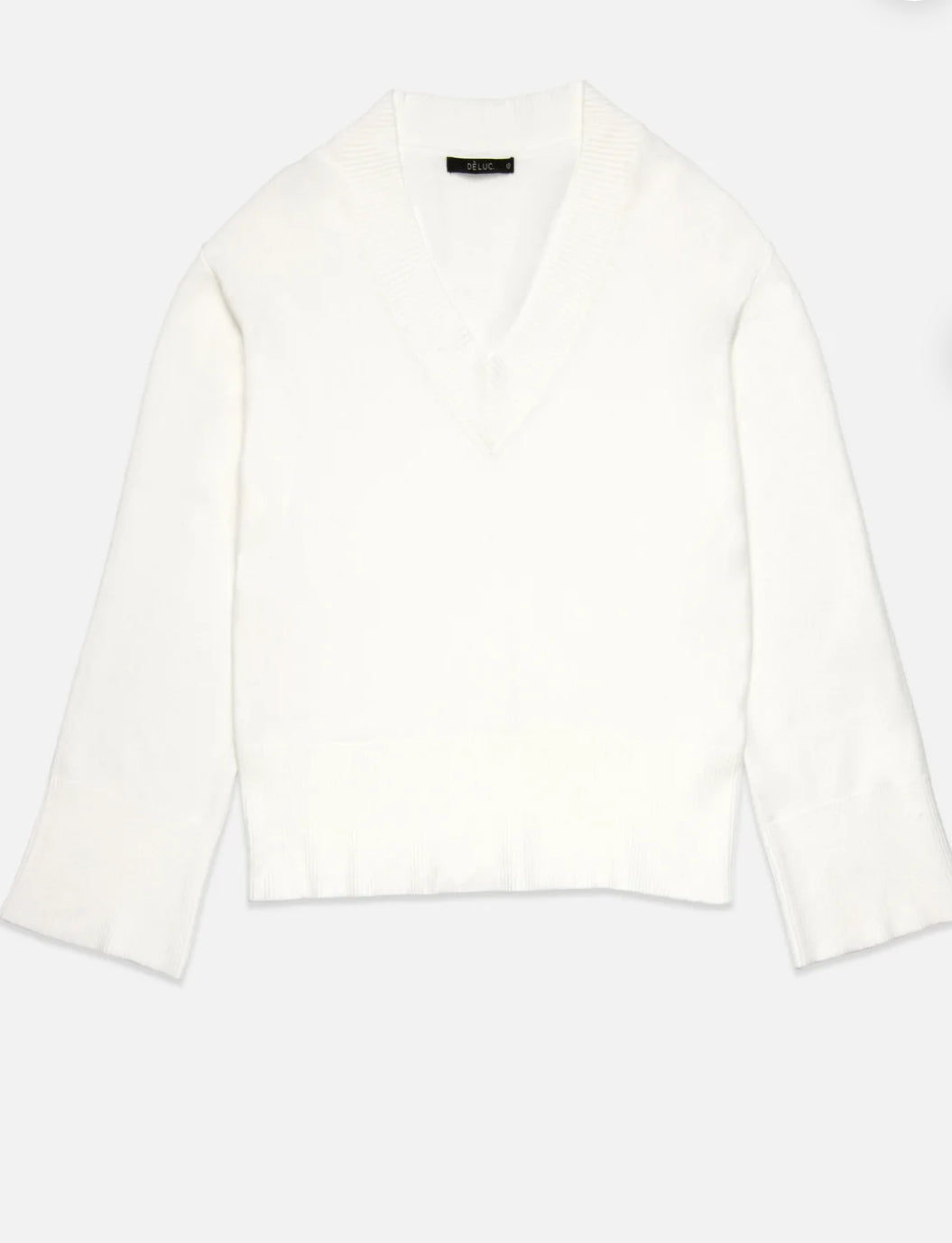 Deluc Asclepias V Neck Sweater in Ecru