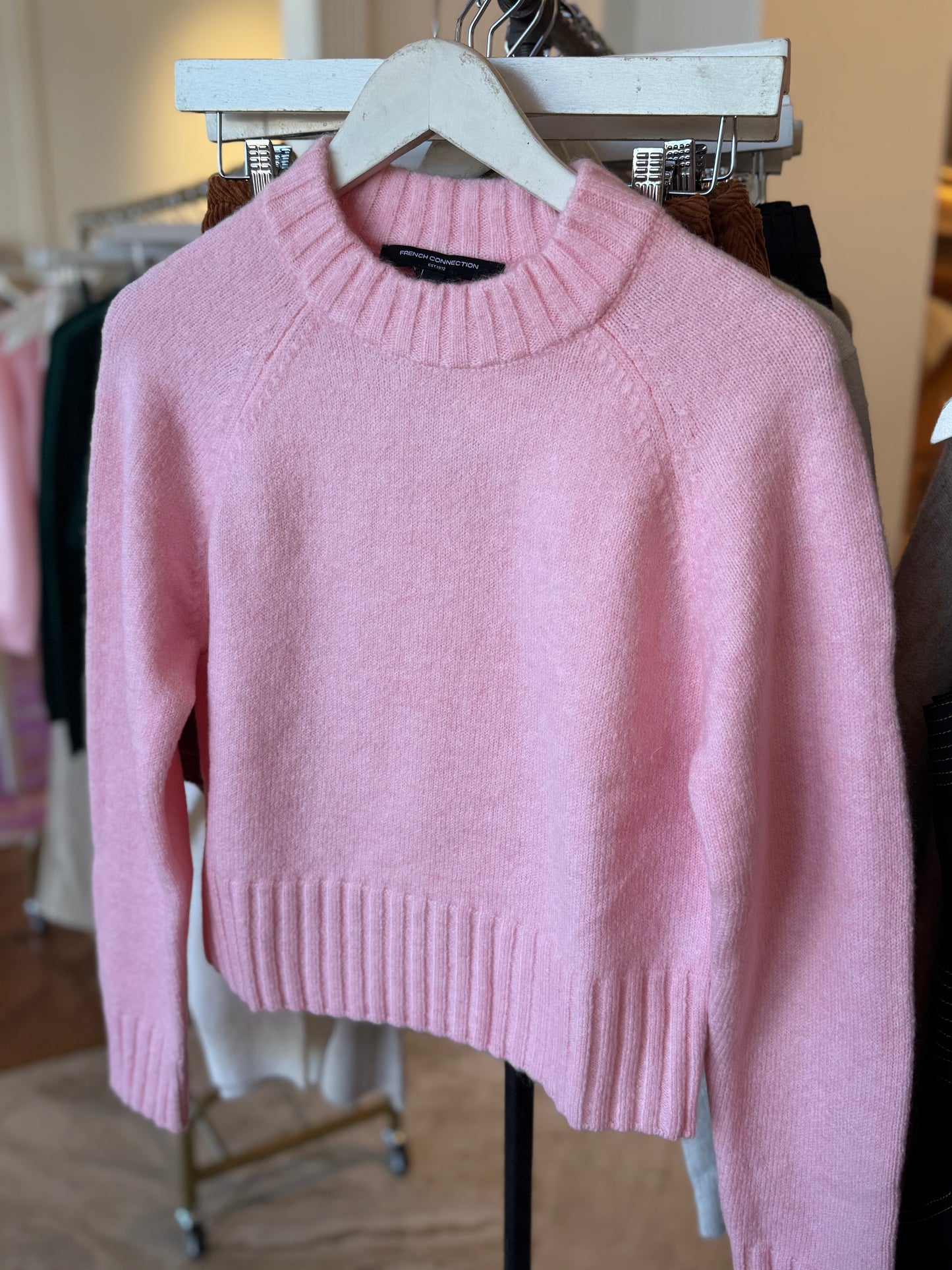 French Connection Suzie Crew Neck Jumper in Pink