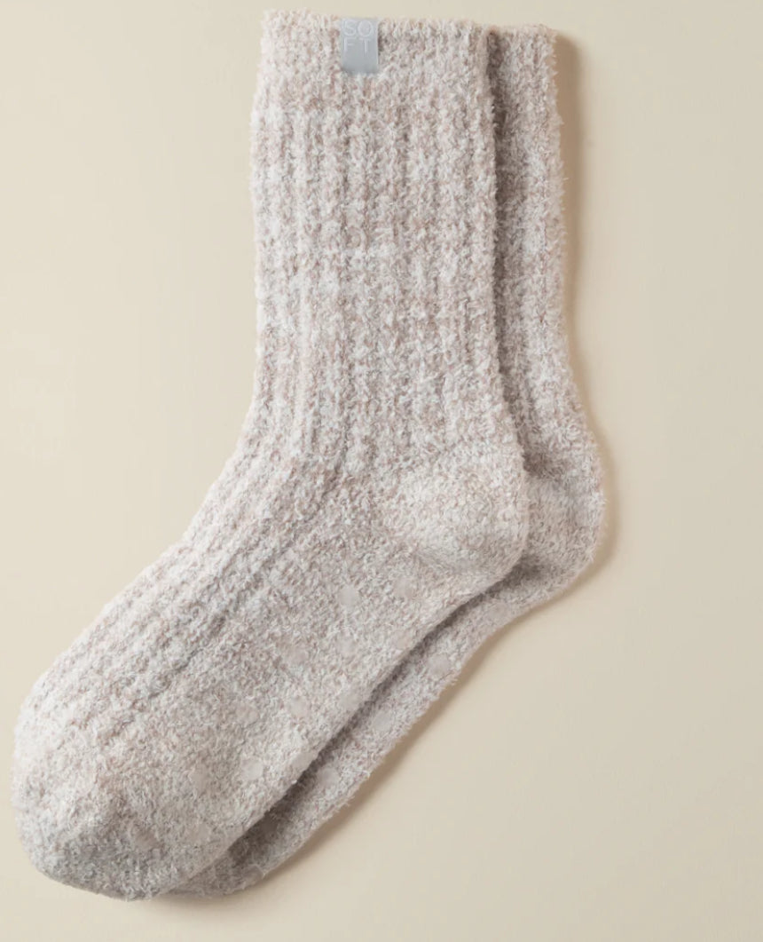 Softies Marshmellow Crew Socks in Heather Coco