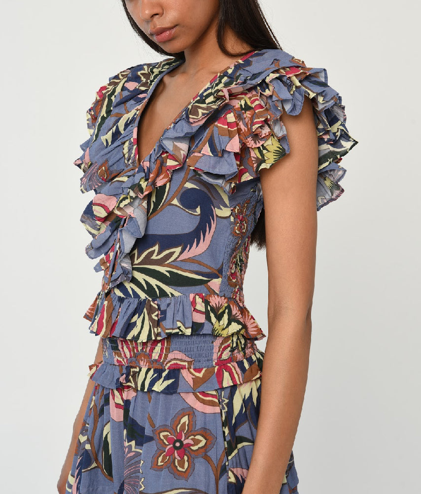 Love The Label Carmella Top in Waltz of Flowers Print