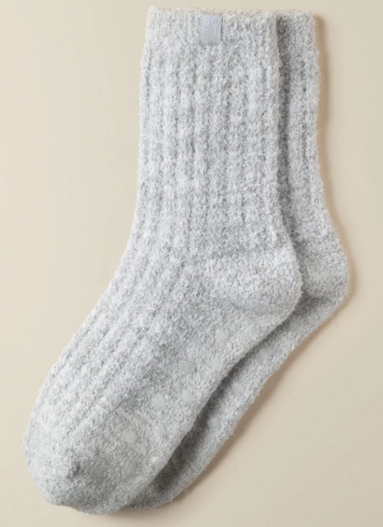 Softies Marshmellow Crew Socks in Heather Grey