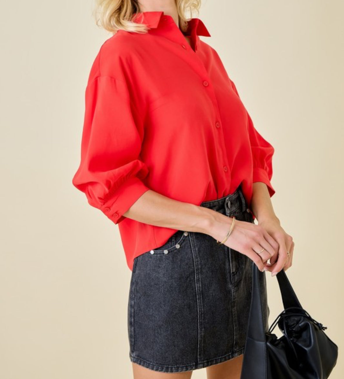 Cadence Button Down Shirt in Red