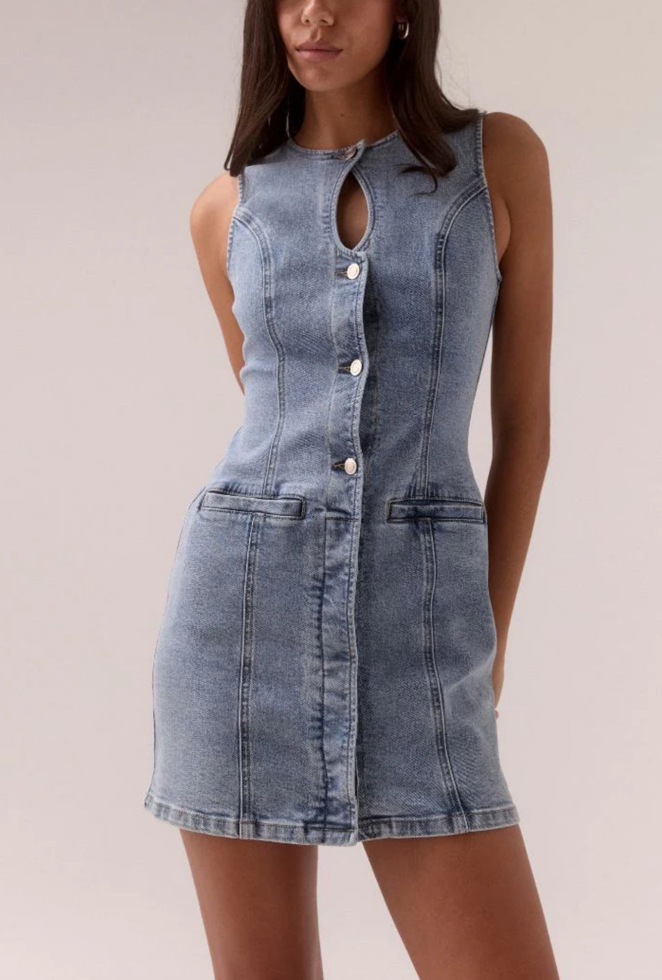 Sovere Etch Denim Mini Dress
