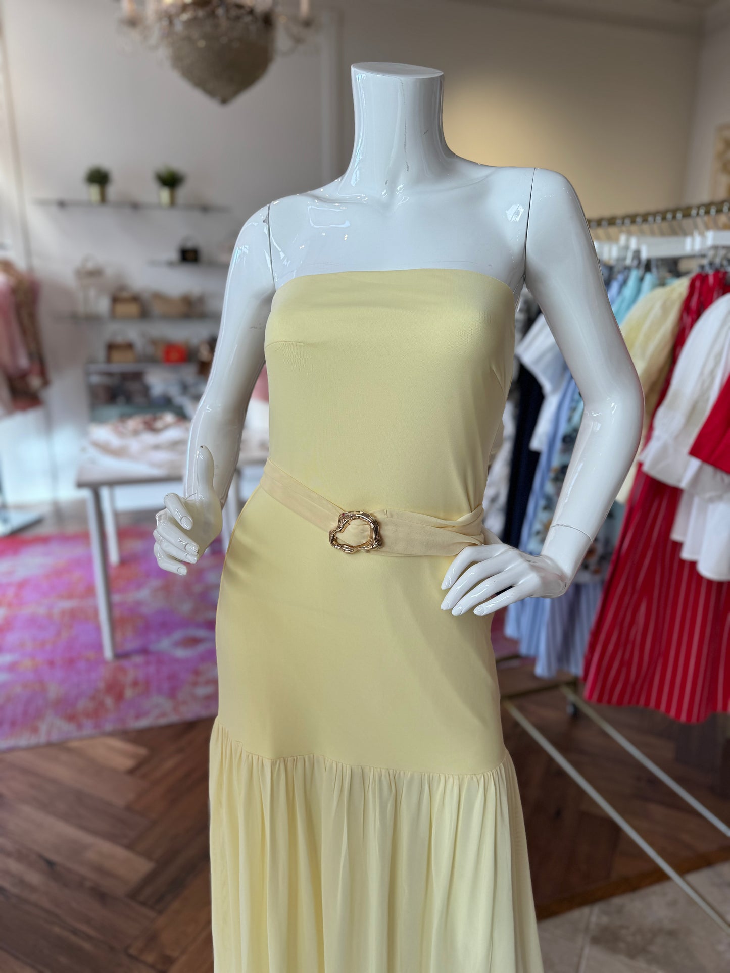 Hudson Strapless Maxi Dress in Butter