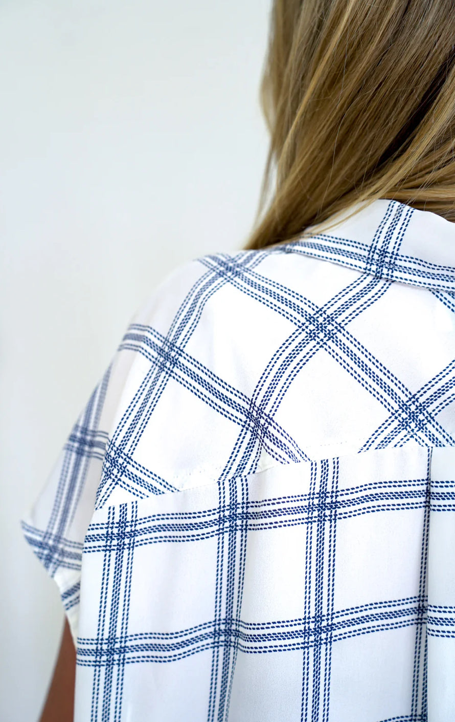 Koch Spencer Top in Marine Plaid