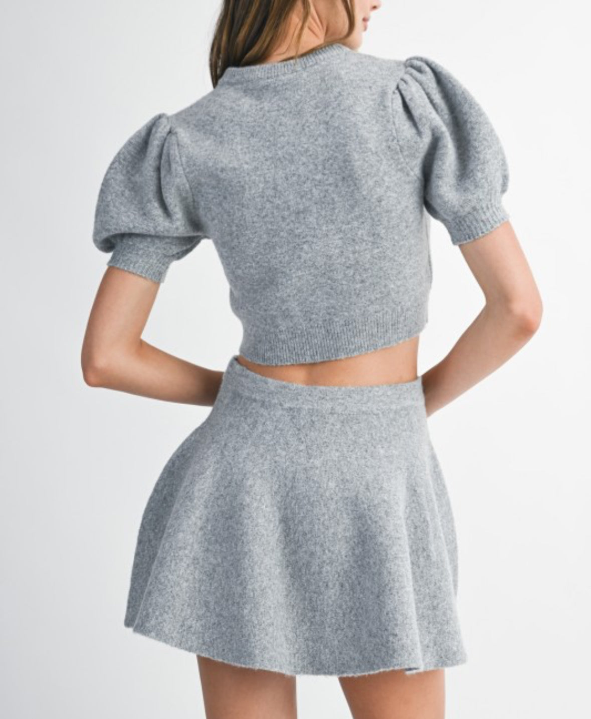 Henley Knit Top & Skirt Set