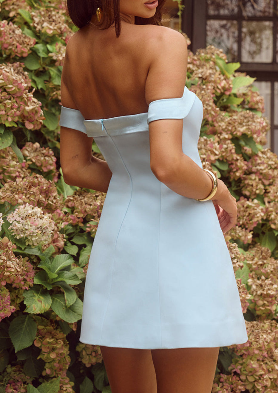 Ebony Mini Dress in Light Blue