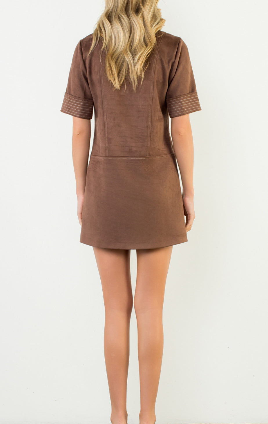 Morrell Suede Dress in Brown