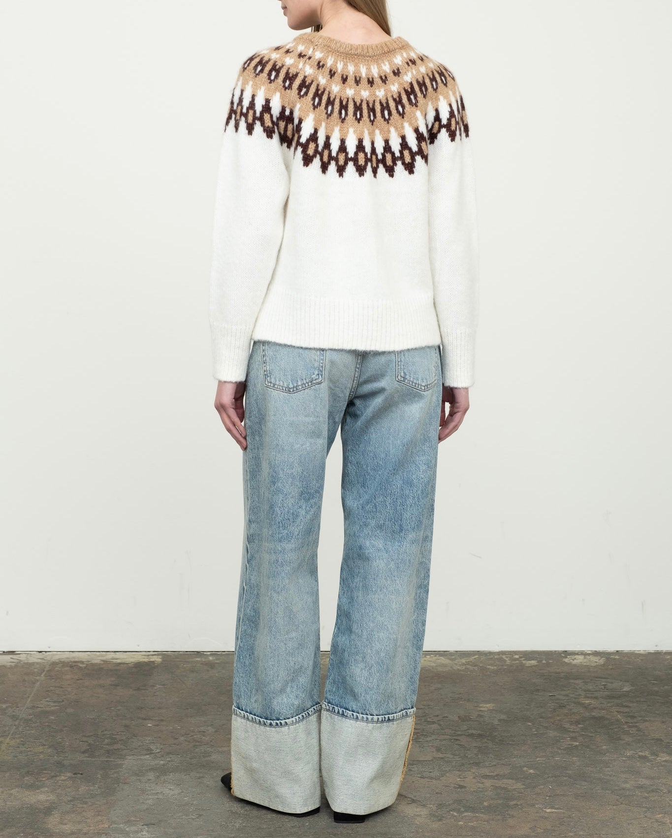 Moon River Isle Pullover Sweater in Cream Multi