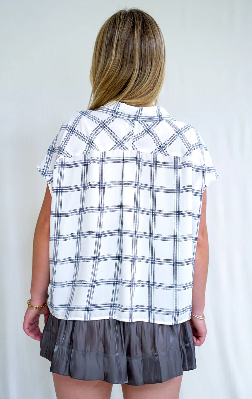 Koch Spencer Top in Marine Plaid