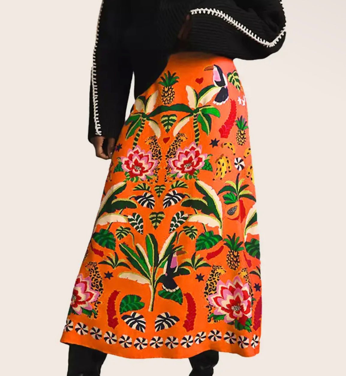 Palmer Midi Skirt in Orange