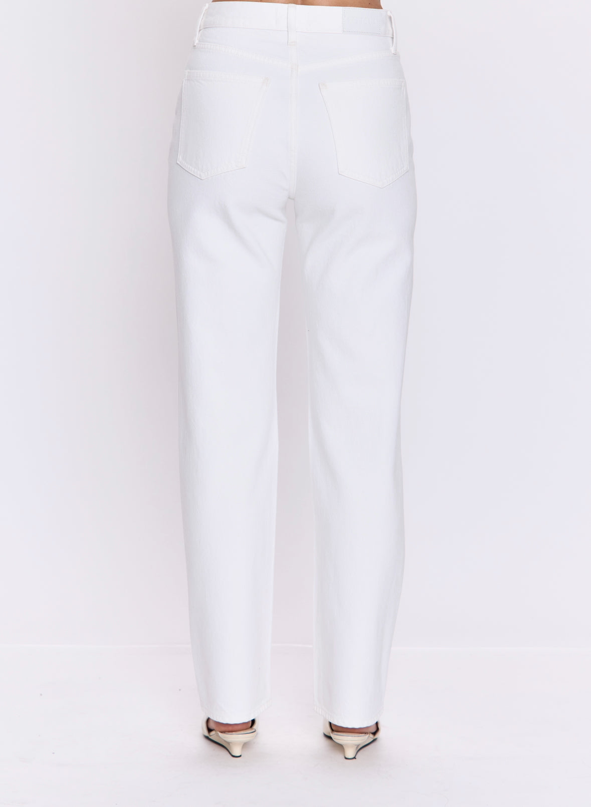 Pistola Cassie Super High Rise Straight Jean in Paper White
