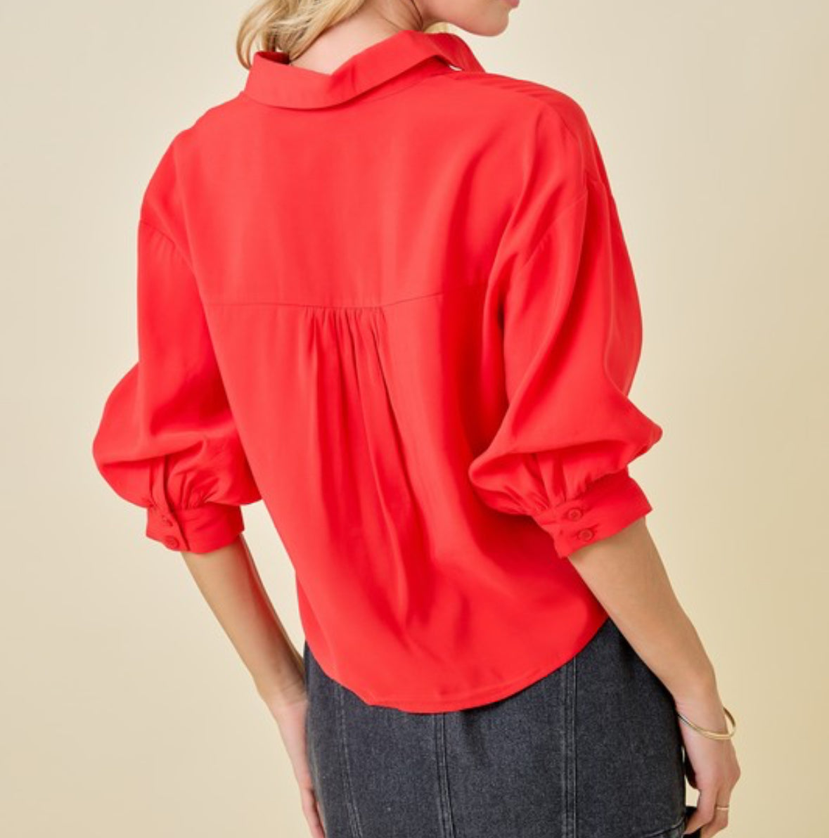 Cadence Button Down Shirt in Red