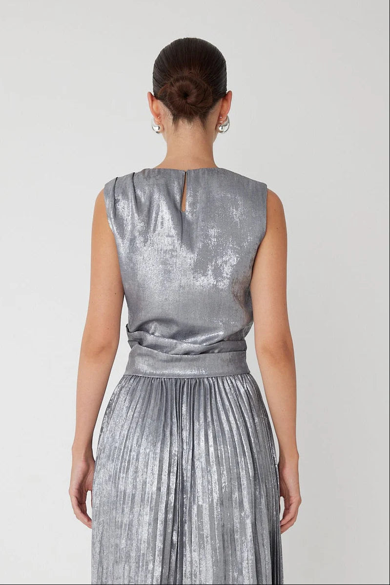 JS71 Pira Top in Metallic Silver