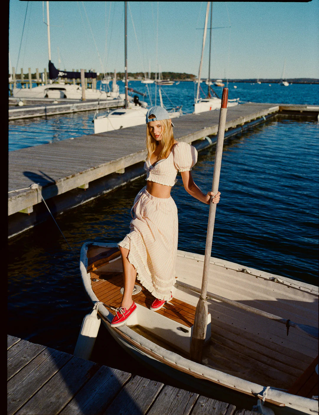 For Love & Lemons Naomi Crop Top in Red