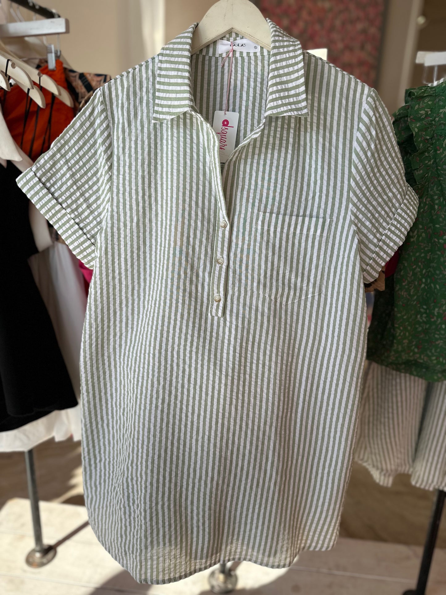 Lola Stripe Seersucker Dress