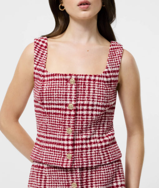 French Connection Brushed Houndstooth Mini Skirt