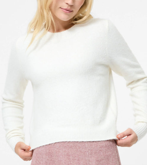 French Connection Ellie Knit Crew Neck Pullover in Porcelain Cream