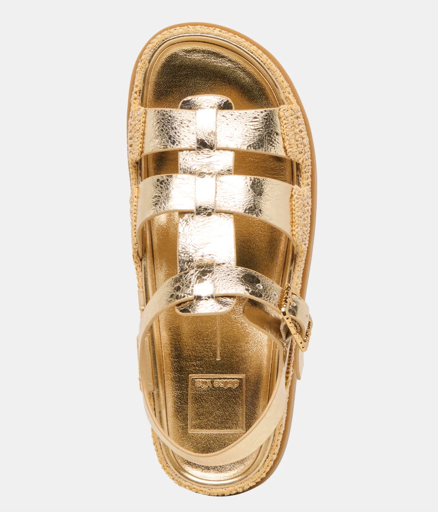 Dolce Vita Shenna Sandals in Gold Distressed Leather