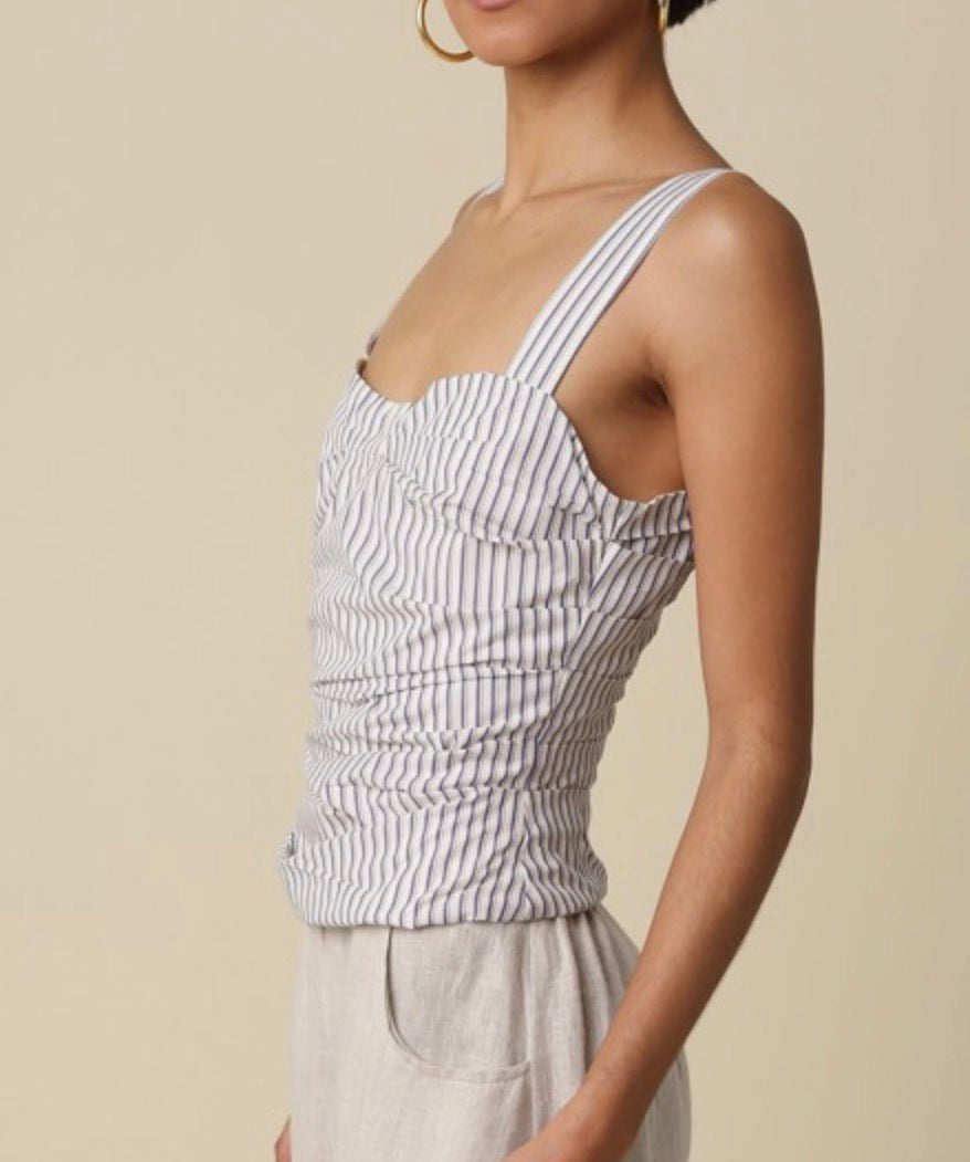 Anderson Striped Top in White Blue