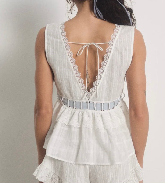 For Love & Lemons Jia Top in White