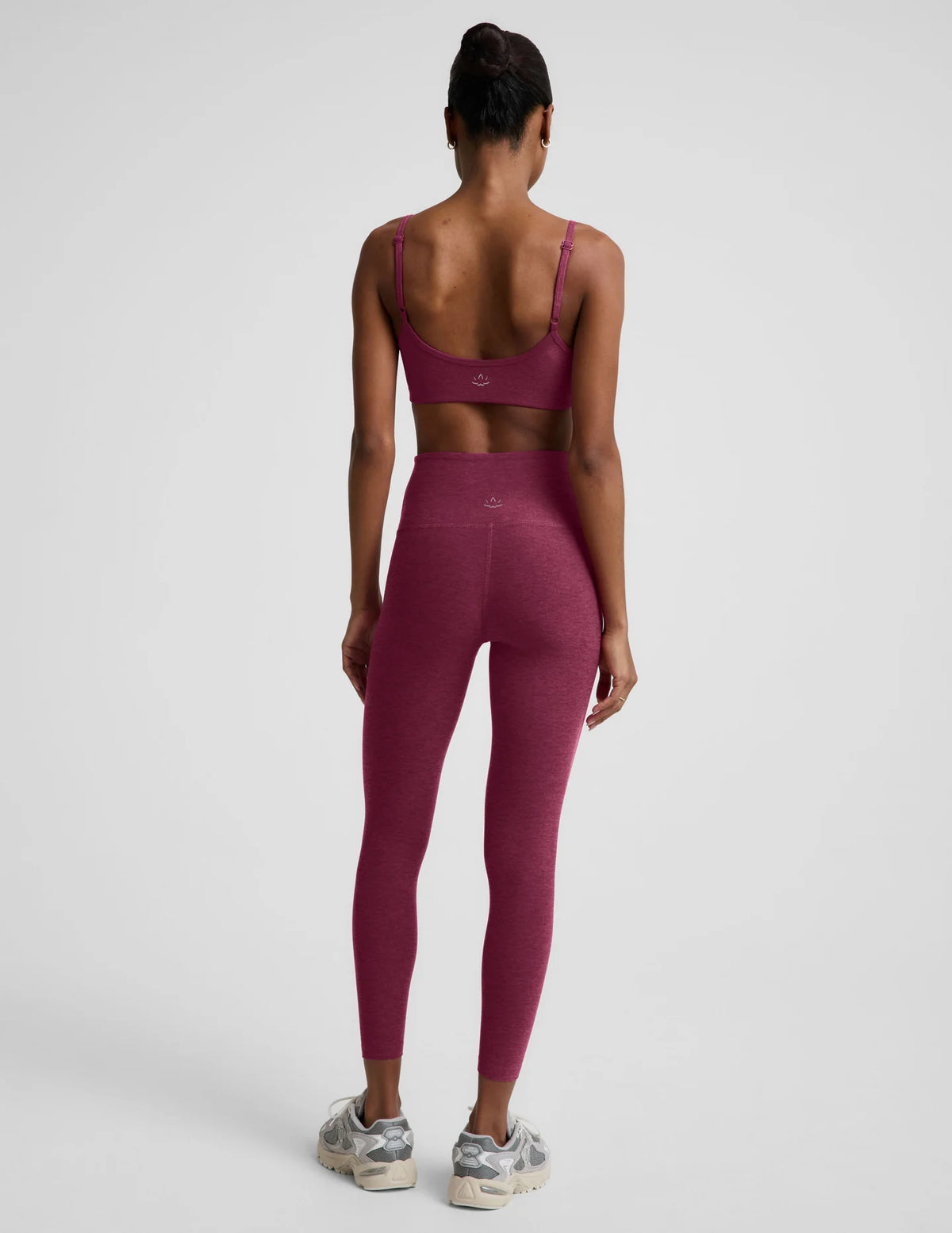Beyond Yoga Spacedye Caught In The Midi High Waisted Legging in Pomegranate Heather