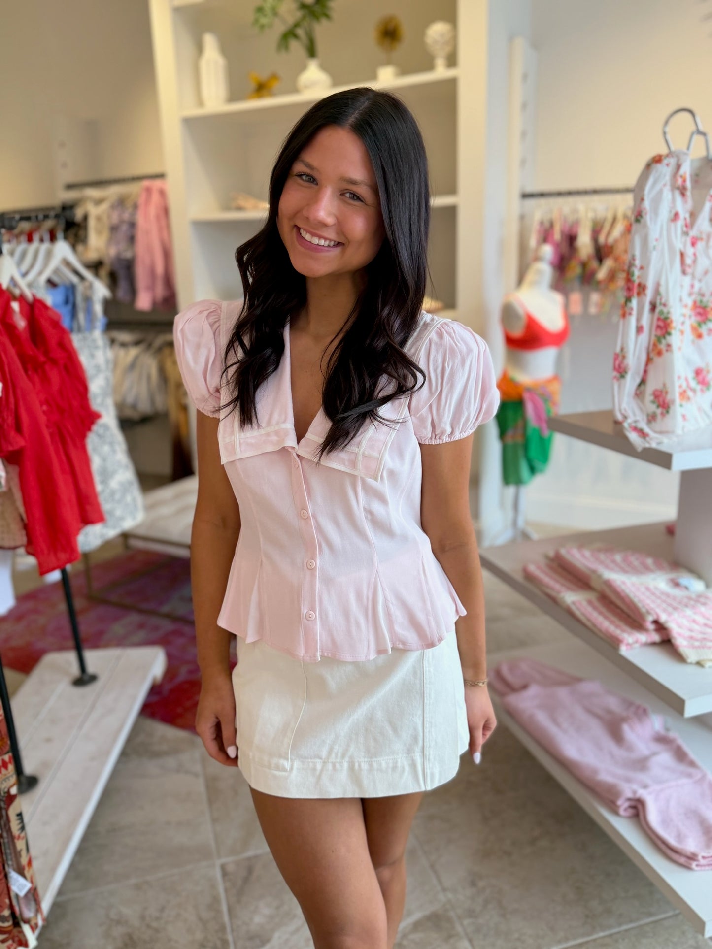 For Love & Lemons Ashley Top in Pink