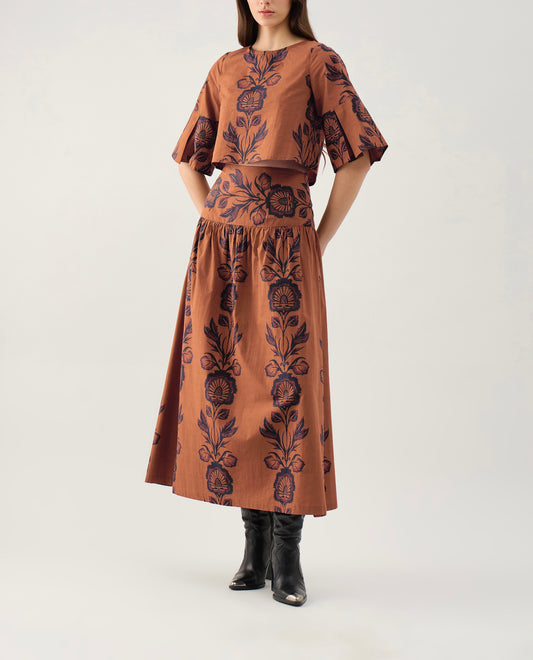 Beyond By Vera Kara Skirt in Elizabeth Cocoa