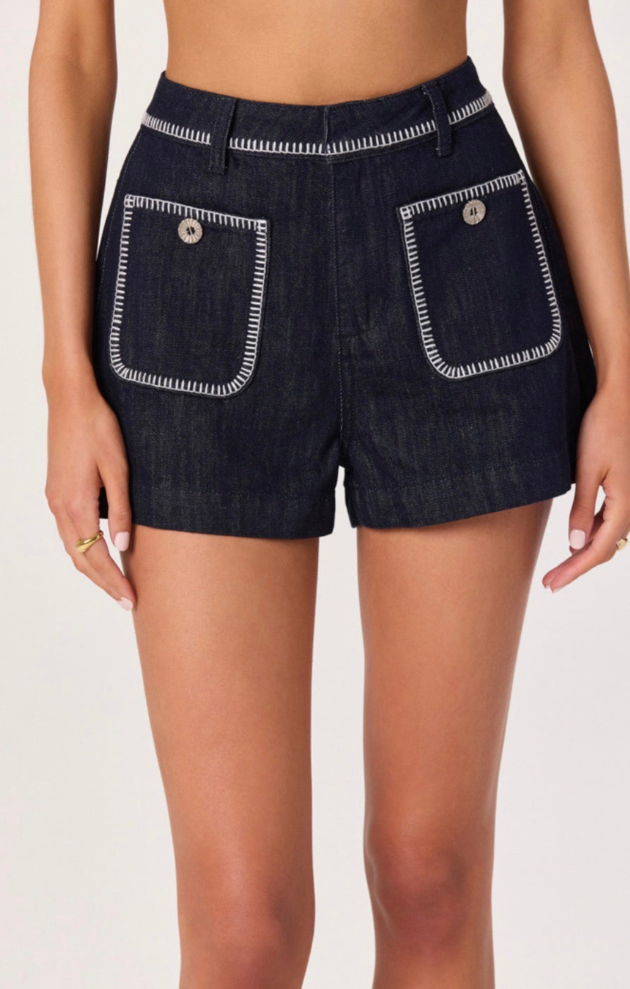 ASTR Bobbie Shorts in Dark Denim