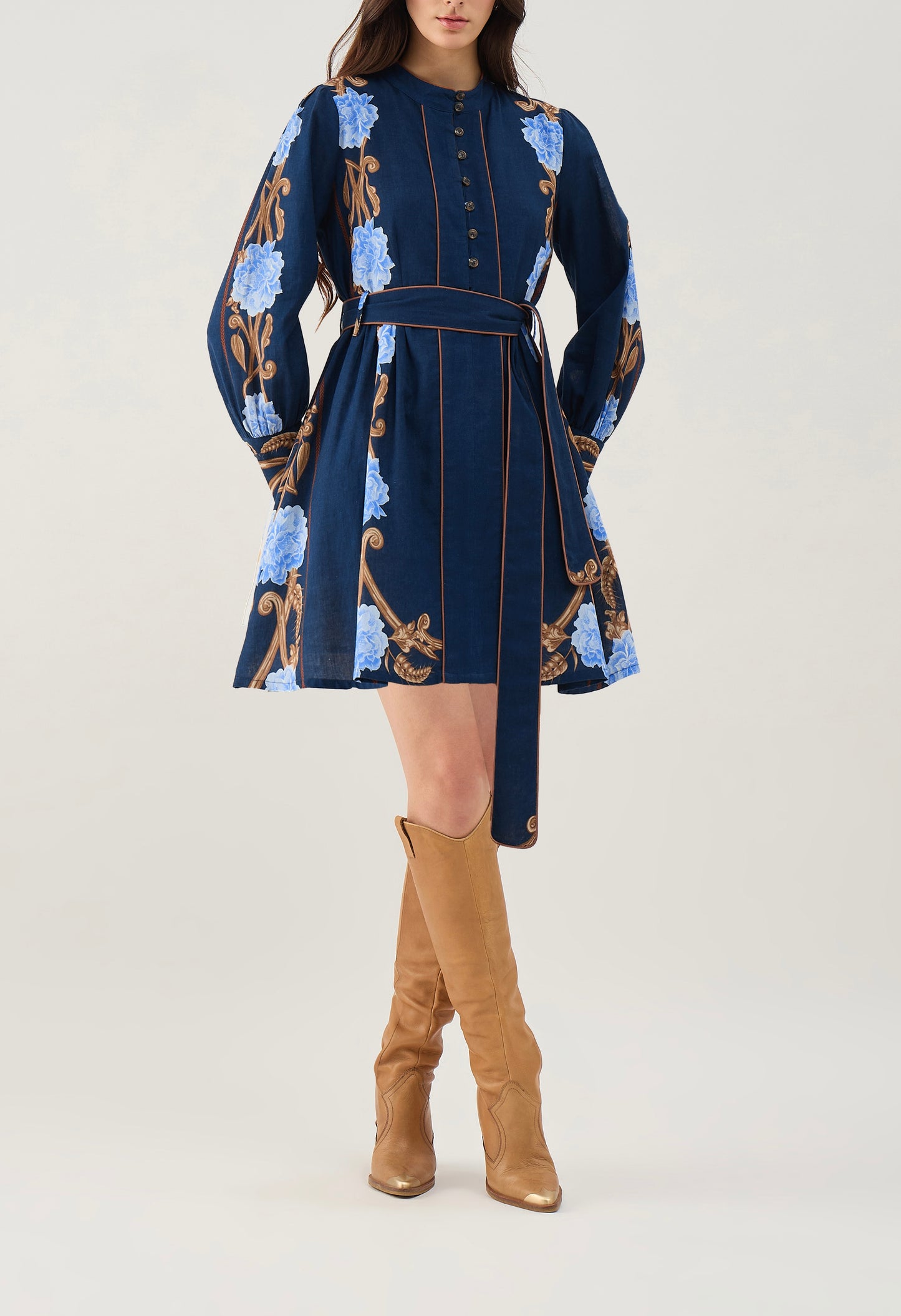 Beyond By Vera Nella Dress in Harvest Navy