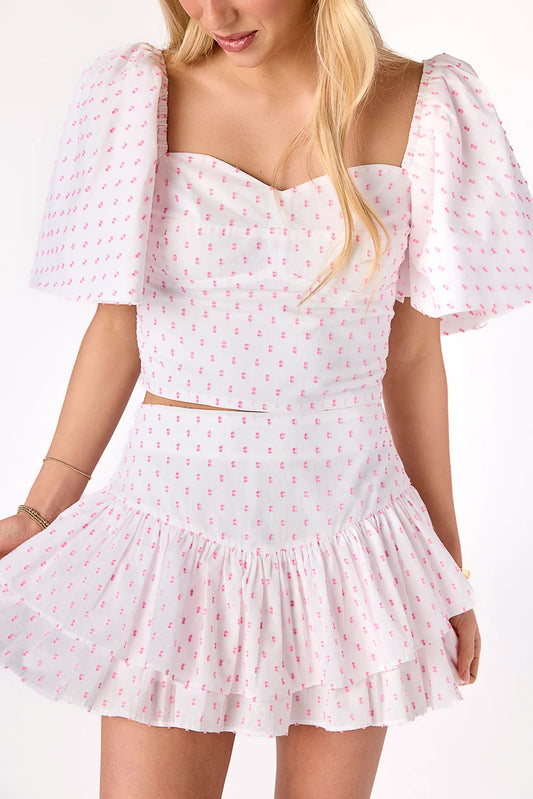 Cake For Dinner Grayton Top in Swiss Dot Pink