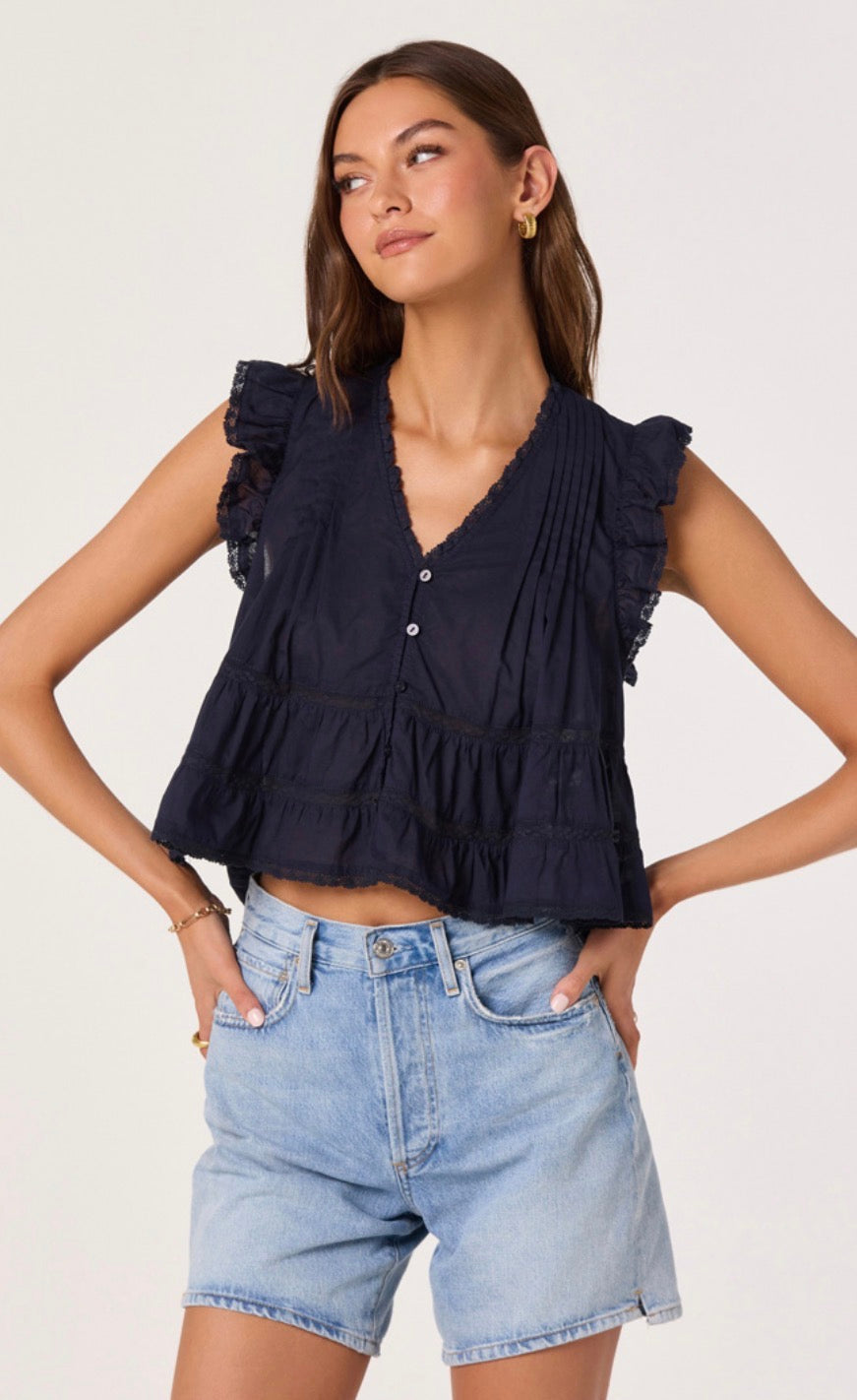 ASTR Julie Top in Navy