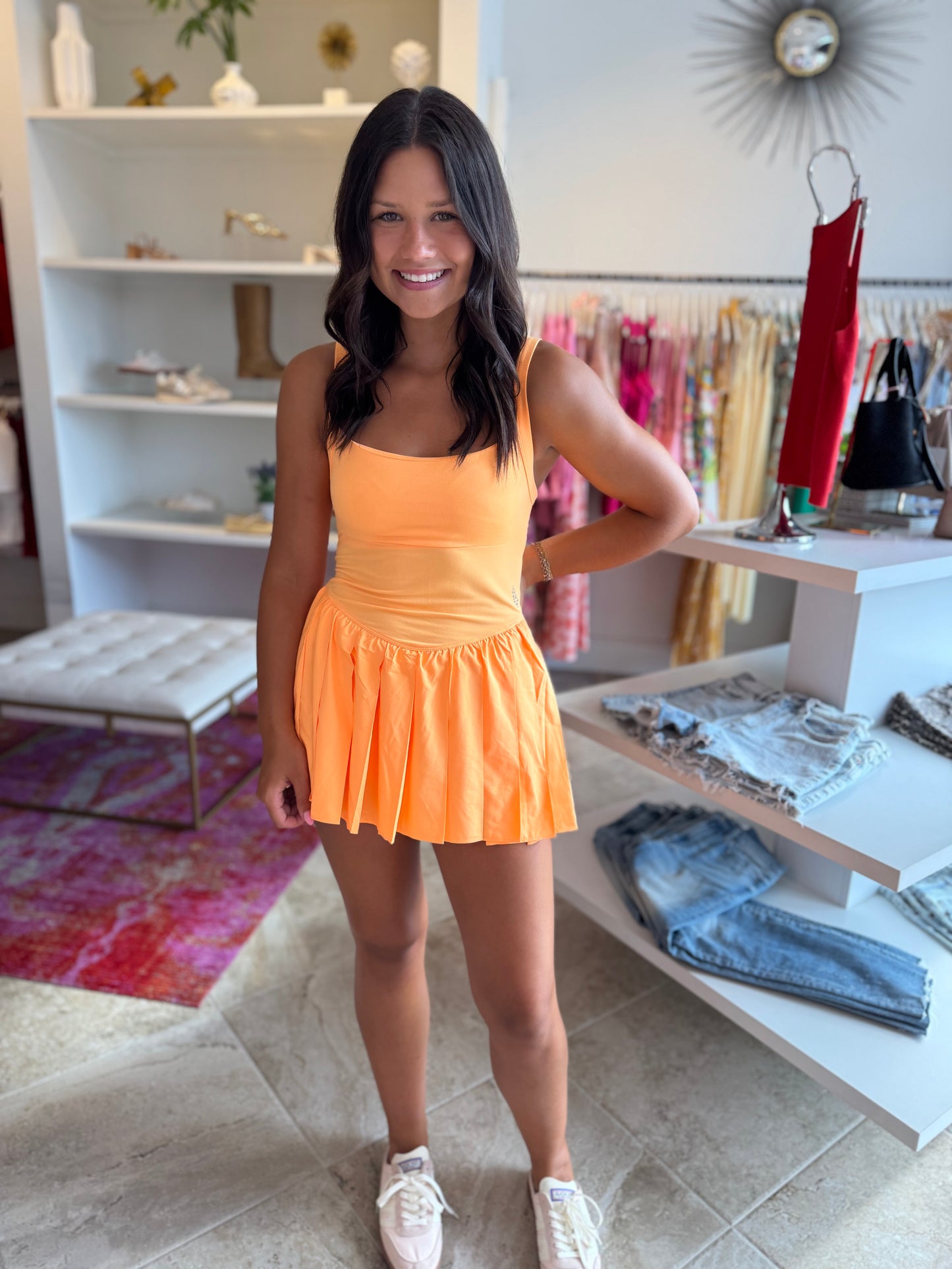 FP Movement Swing of Things Dress in Neon Clementine