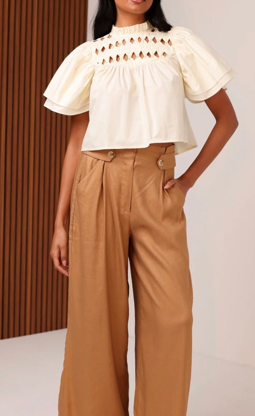 Shore Quinn Blouse in Vanilla Shell