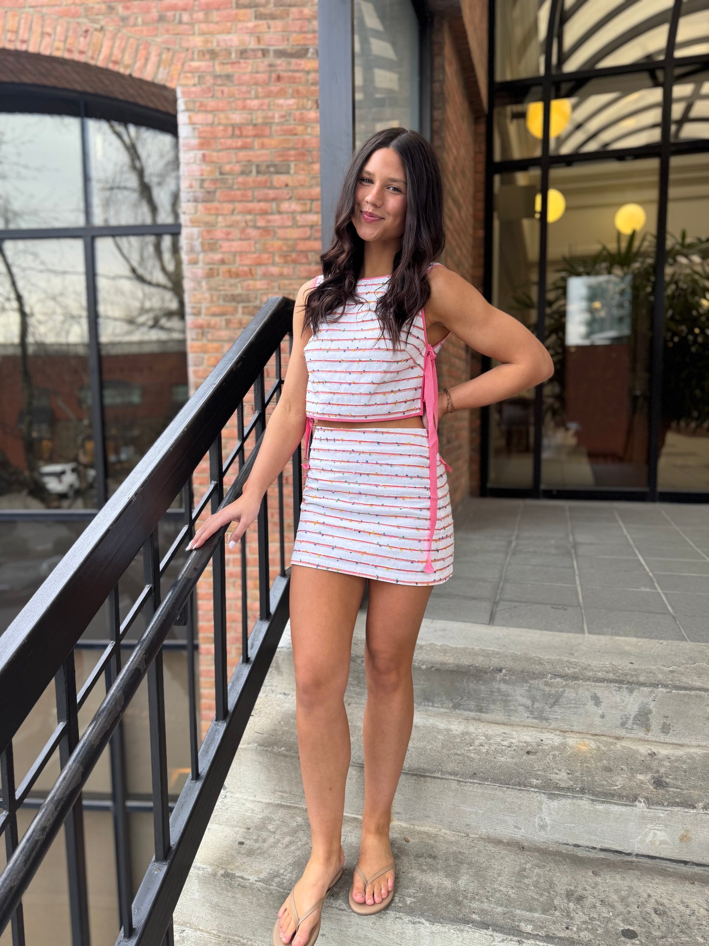 Shug Babe Pom Pom Skirt in Mixed Multi