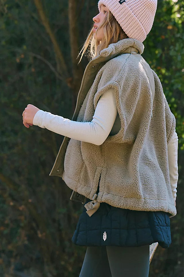 FP Movement Scout It Out Fleece Vest in Sage Stone