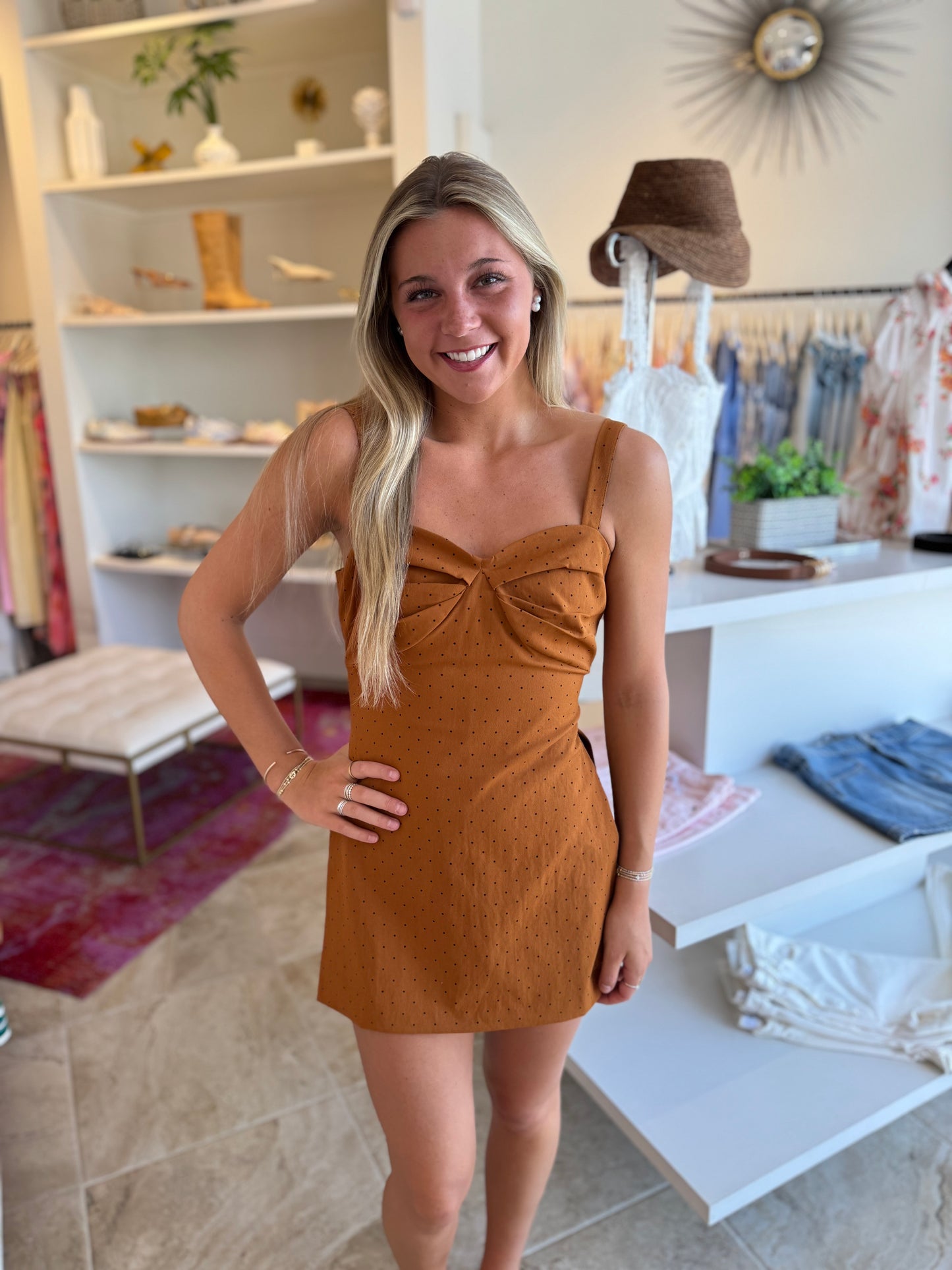 Luna Twist Front Romper in Mocha