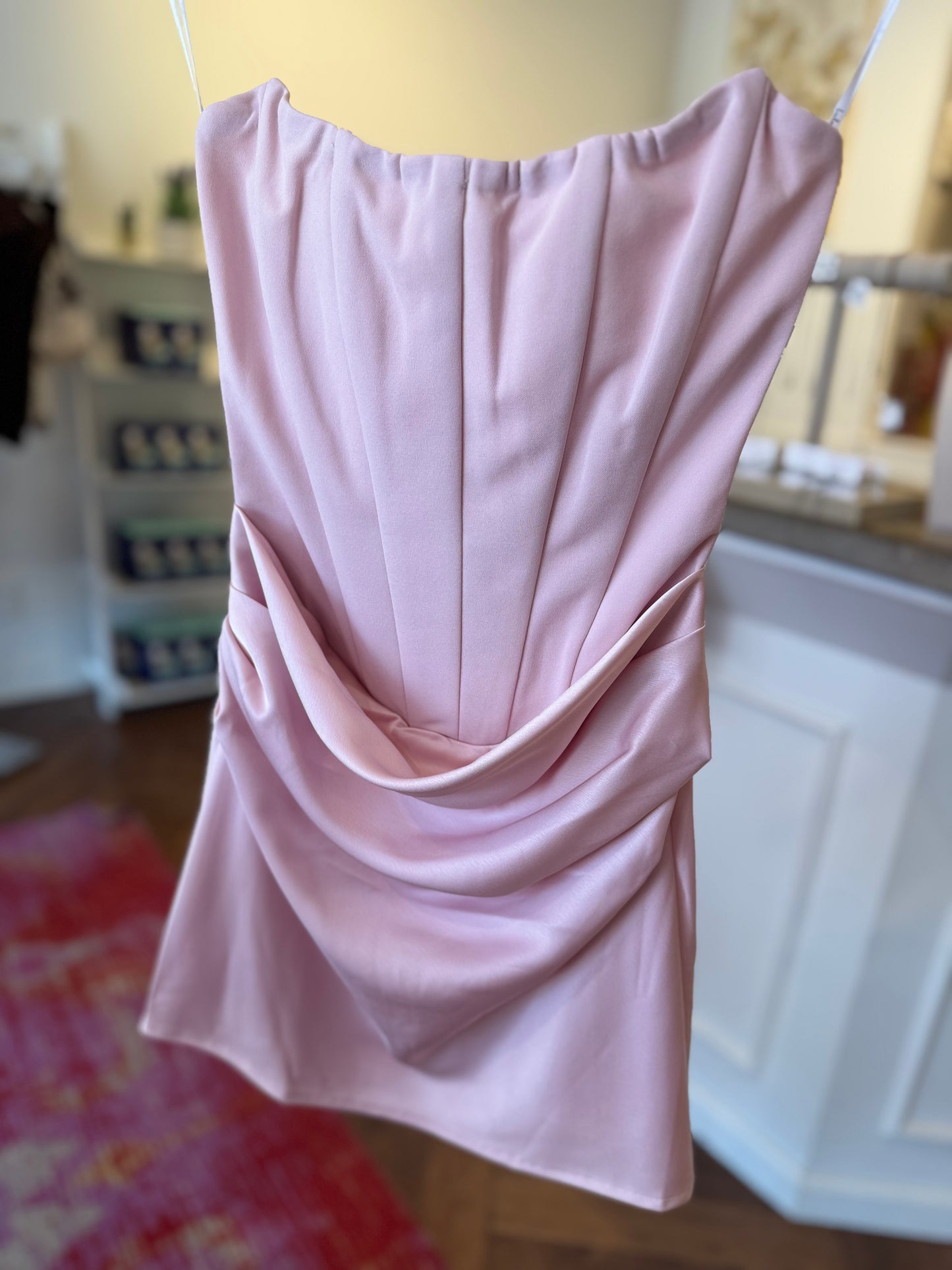 Lulu's Tarni Strapless Corset Mini Dress in Light Pink