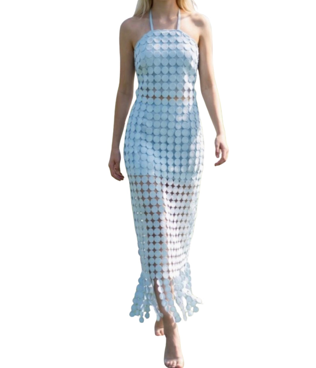 Wallace Halter Top & Skirt Set in Powder Blue
