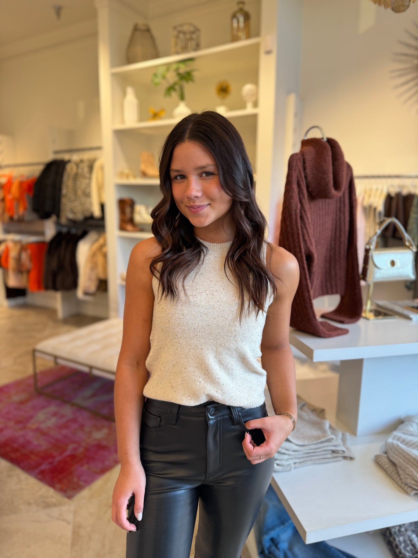 Deluc Angel Knit Top in Nude