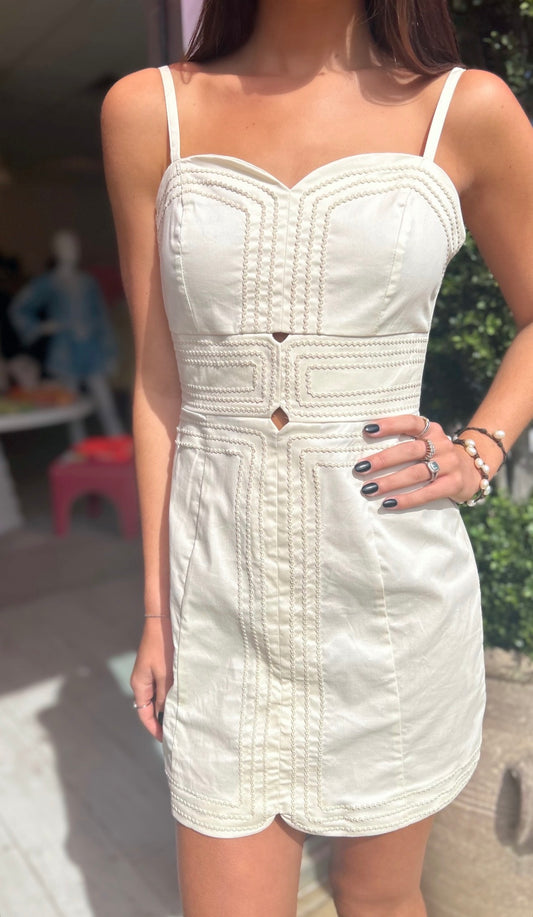 Tilly Mini Dress in Cream