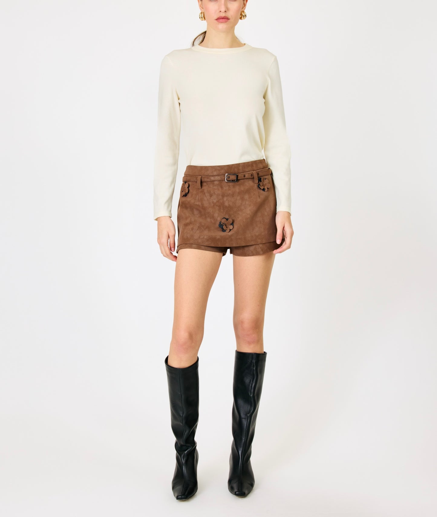 Line & Dot Hazel Skort in Brown