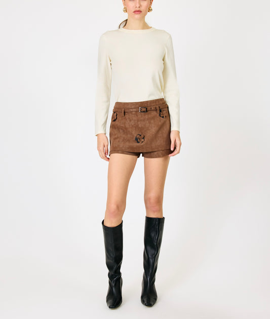 Line & Dot Hazel Skort in Brown