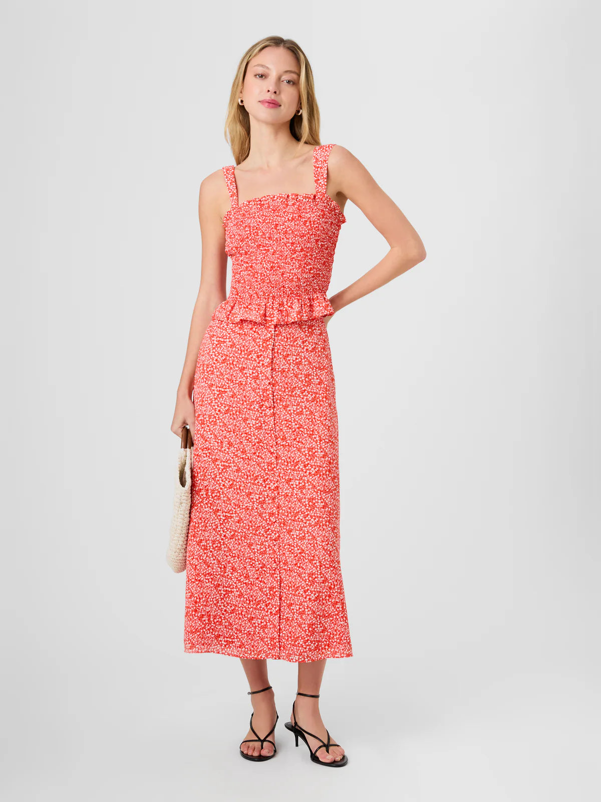 French Connection Madison Crepe Smocked Top in Agnes Fleur