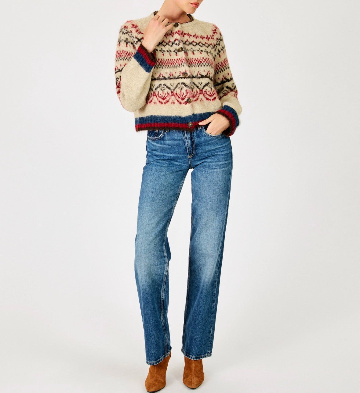Line & Dot Pax Fairisle Sweater in Multi