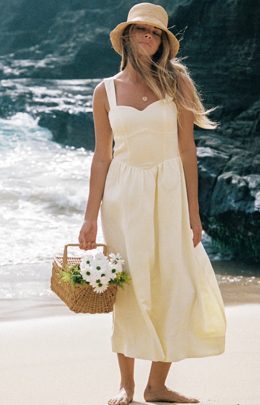 Shore Loretta Dress in Butter Yellow