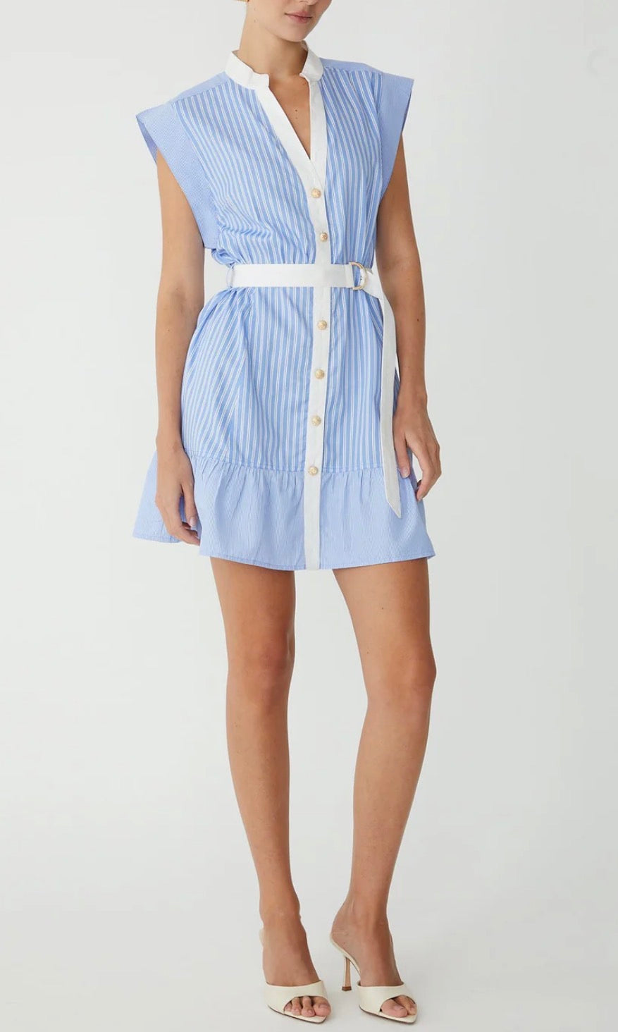 JS71 Sarabella Dress in Blue White Stripe