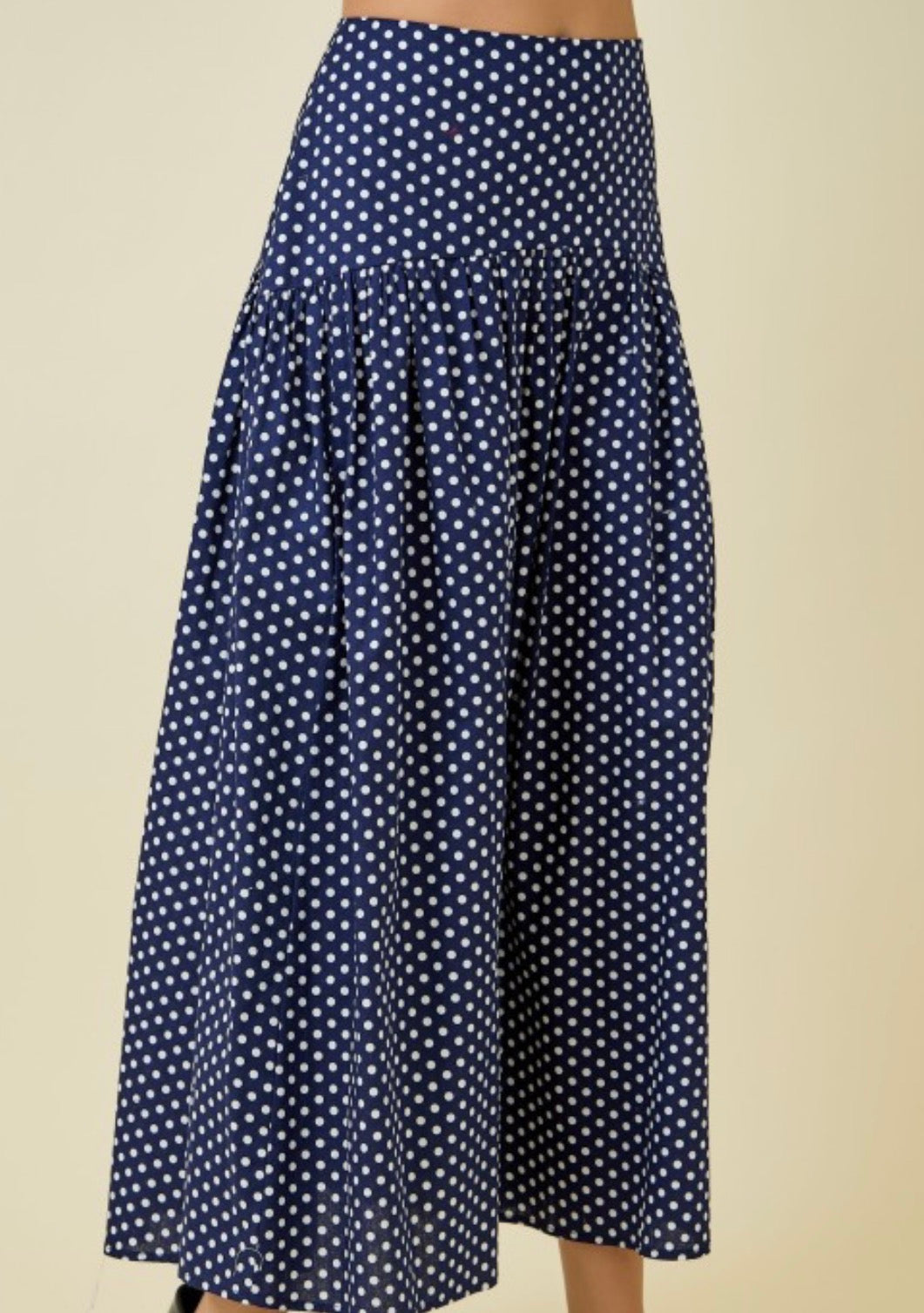 Graham Polka Dot Top & Maxi Skirt Set in Navy / White