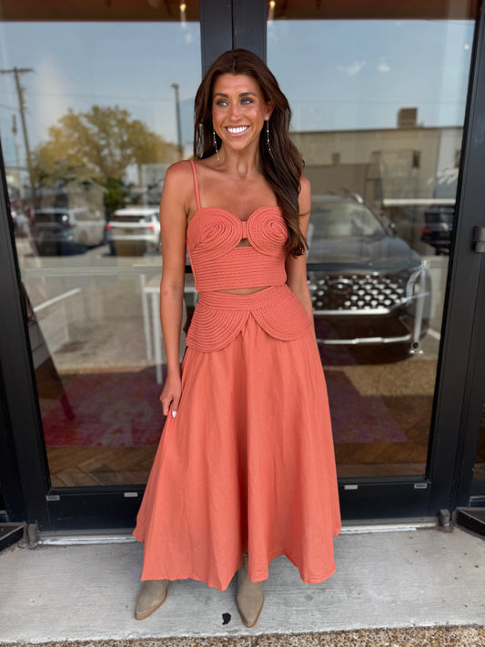 Banks Braided Crop Top & Midi Skirt Set